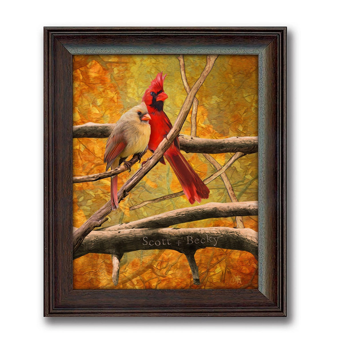 Personal-Prints art 14&quot;x17&quot; Framed Under Glass Birds of a Feather