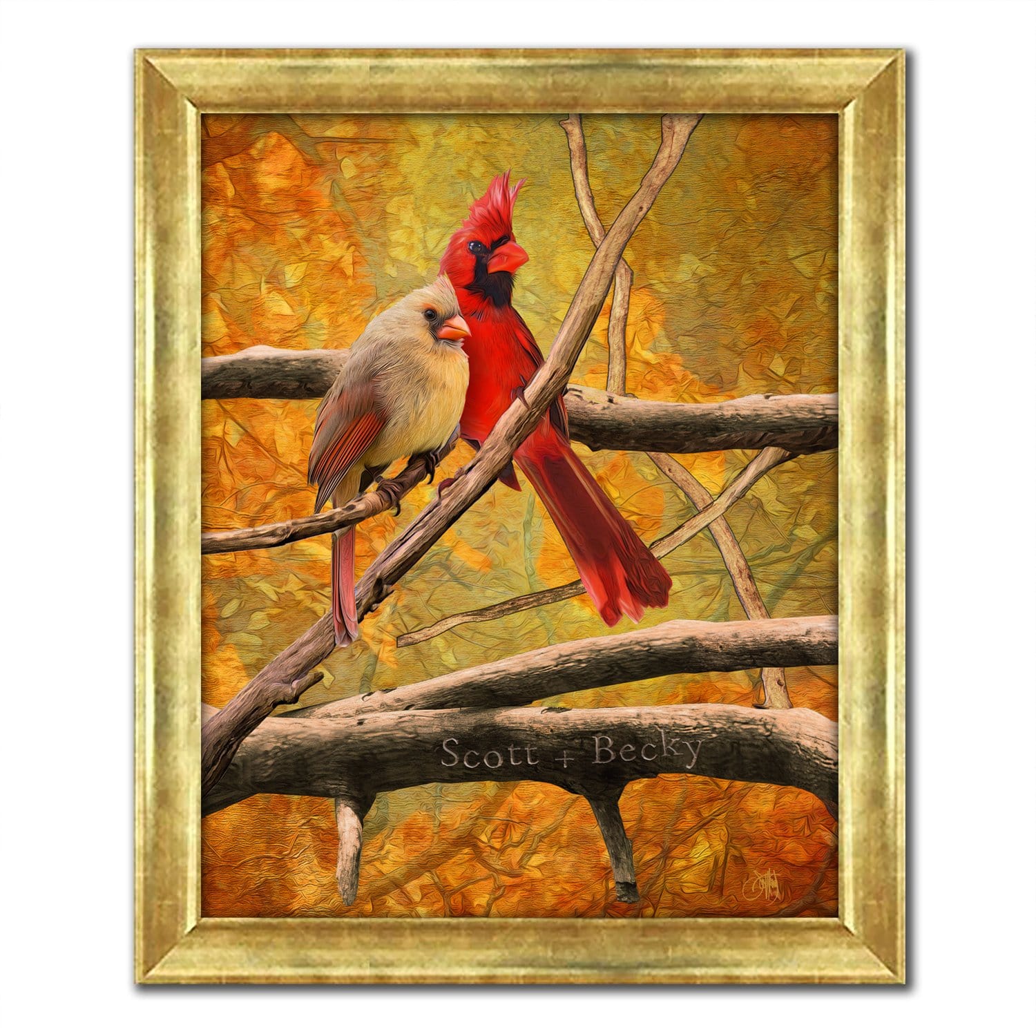 Personal-Prints art 15"x18" Framed Canvas Birds of a Feather