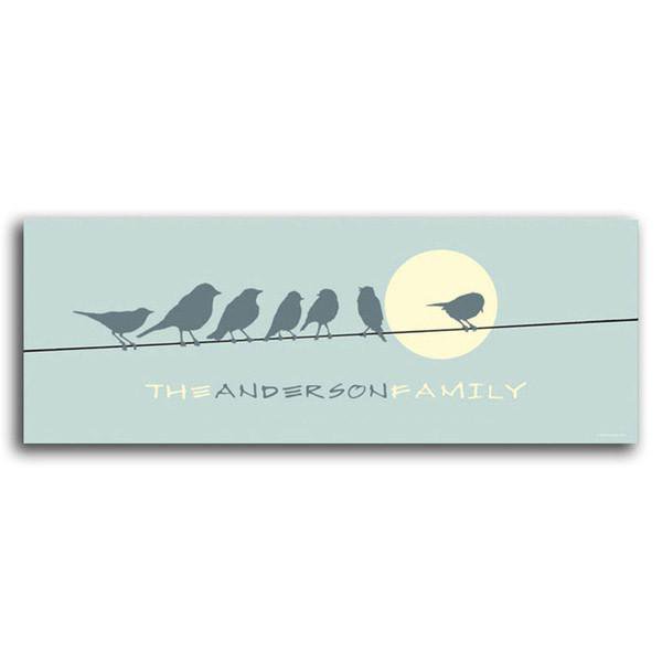 Personal-Prints art 9.5"x26" Block Mount Birds on a Wire