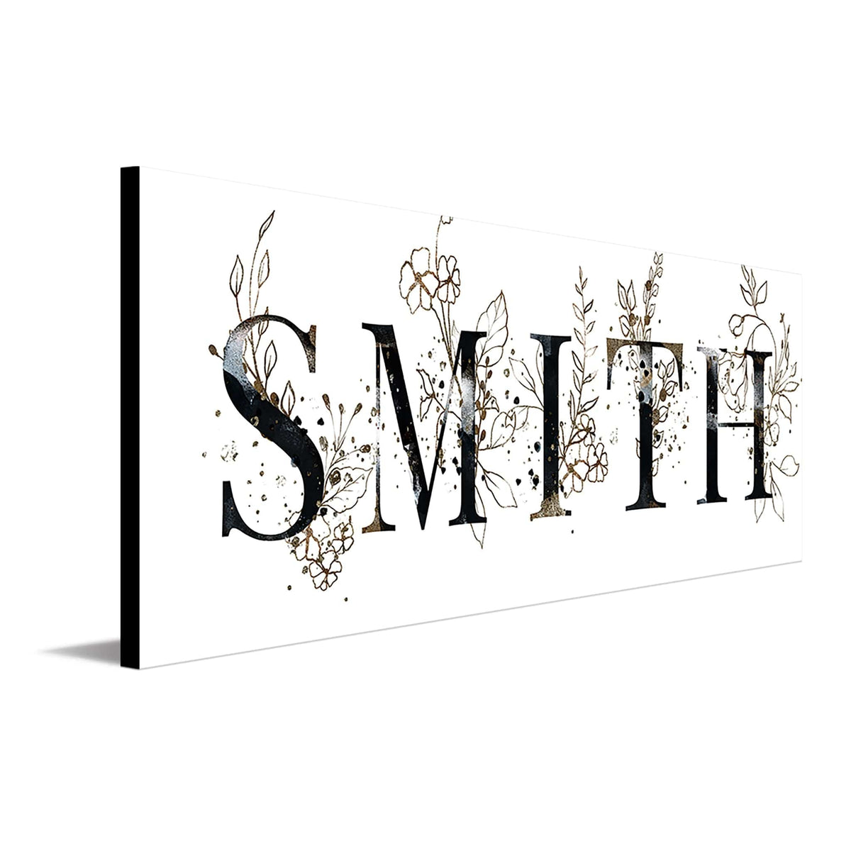 Personal-Prints art 6.5&quot;x18&quot; Block Mount Boho Floral Name Art