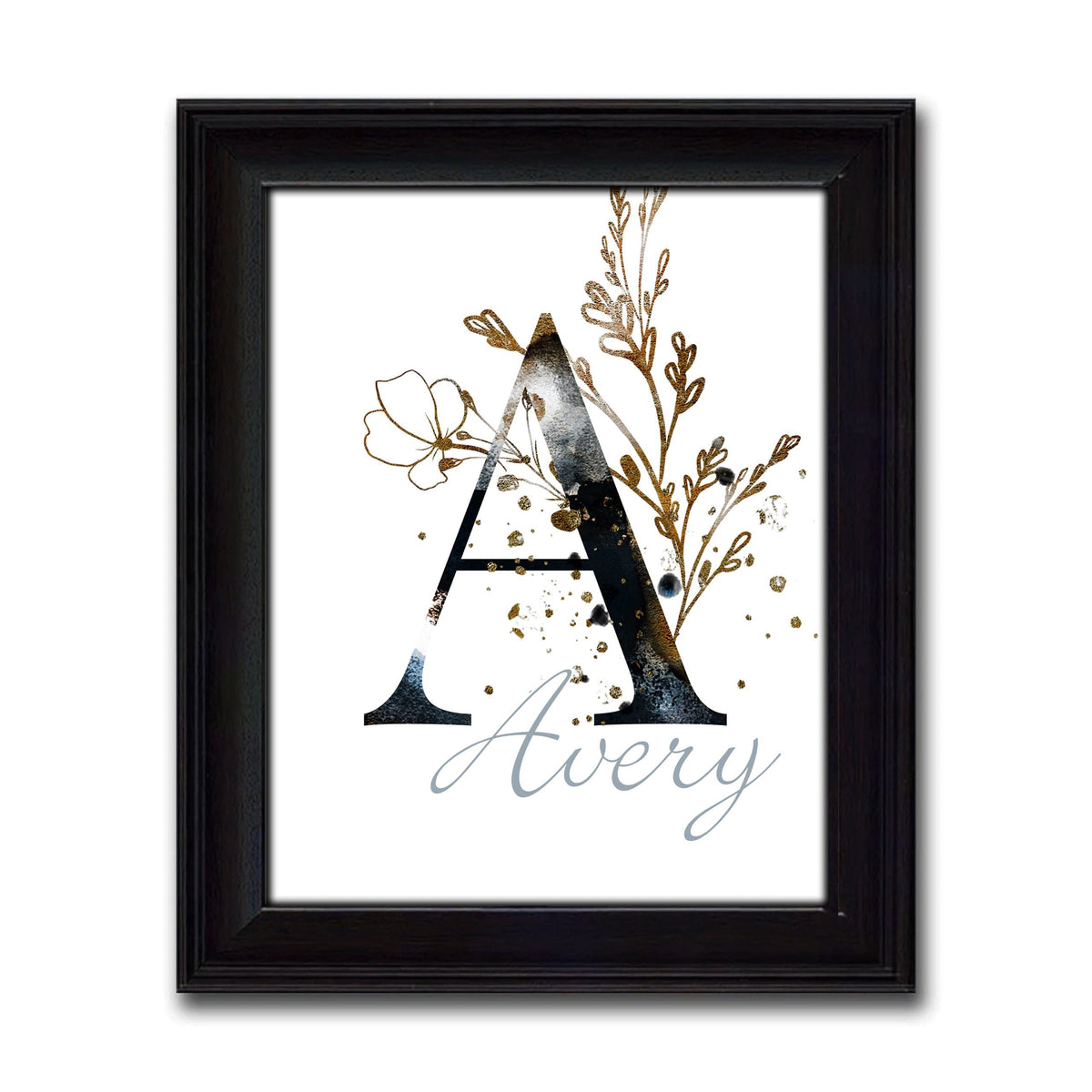 Personal-Prints art 15&quot;x17&quot; Under Glass Boho Flower Monograms