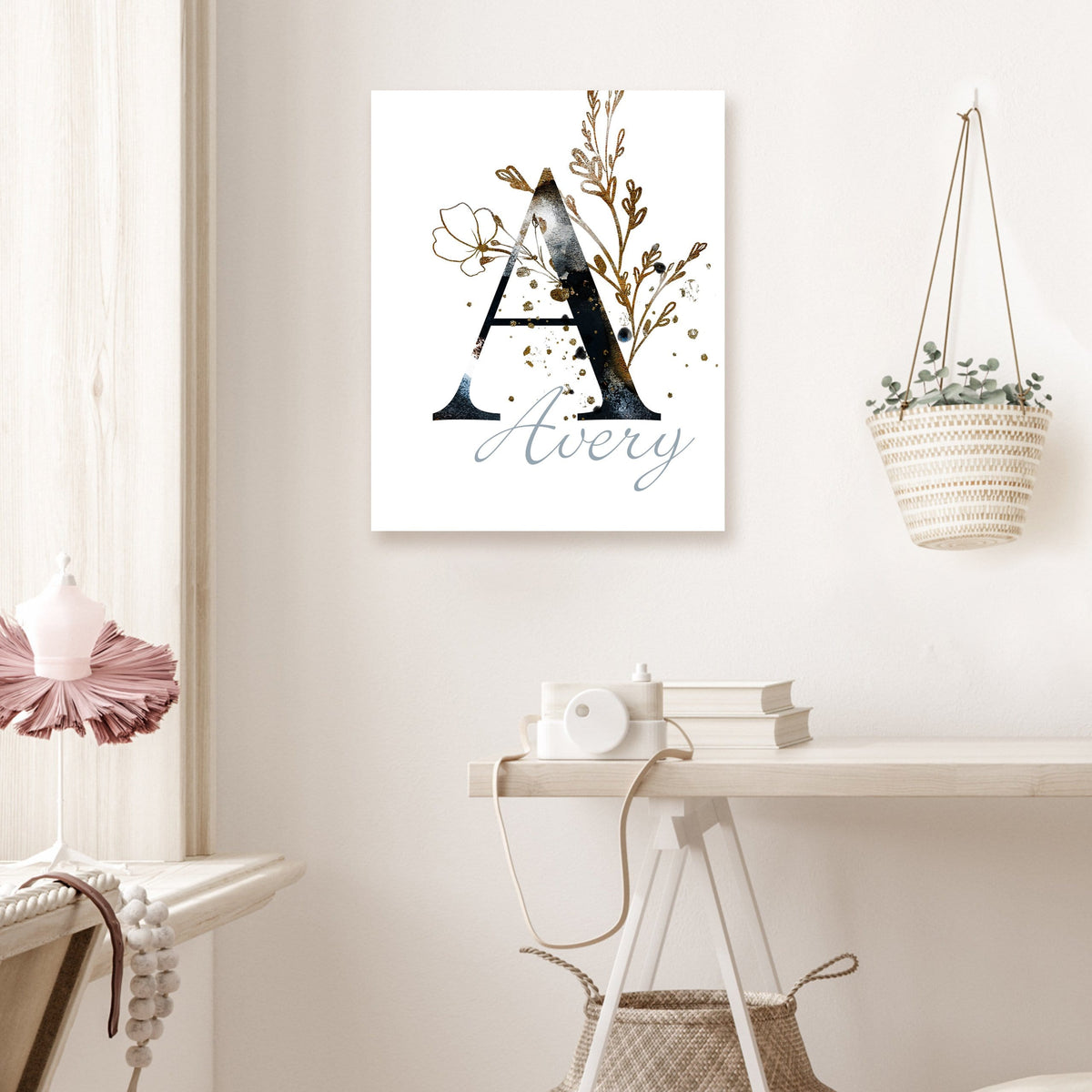 Personal-Prints art Boho Flower Monograms