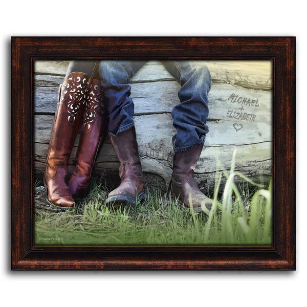 Personal-Prints art 15&quot;x18&quot; Framed Canvas Boot Love