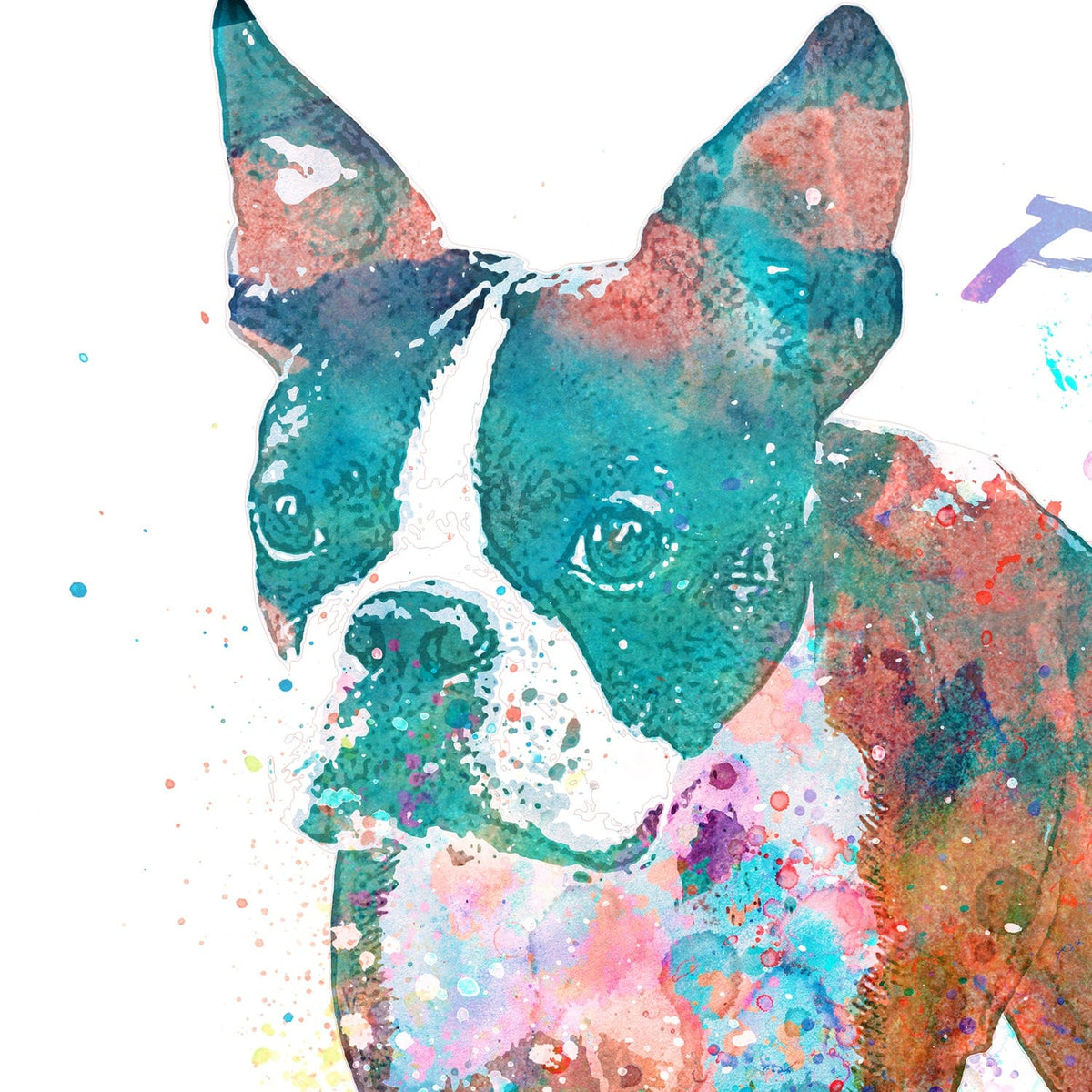 Personal-Prints art Boston Terrier Watercolor Print