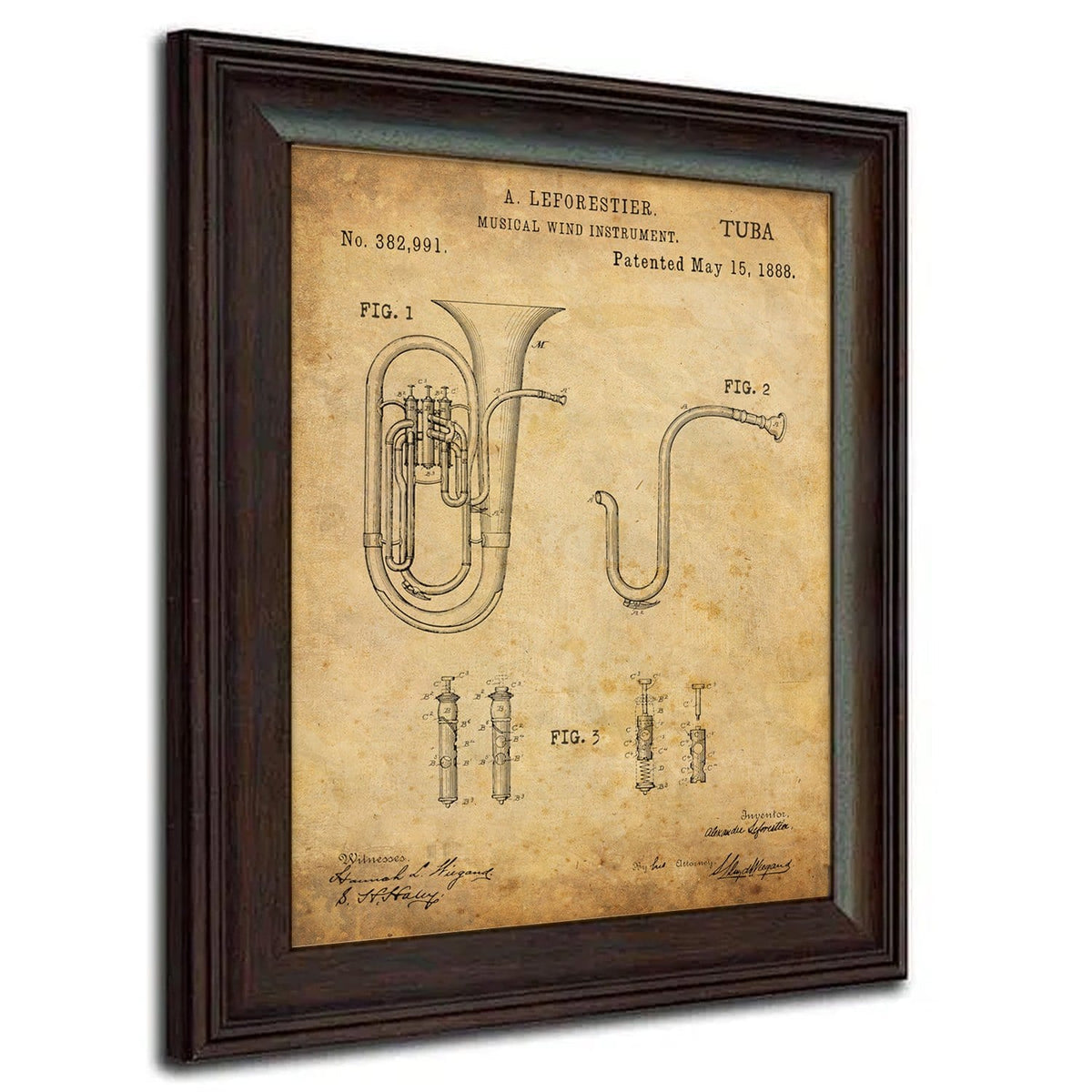 Personal-Prints art Tuba Brass Instruments - Patent Art