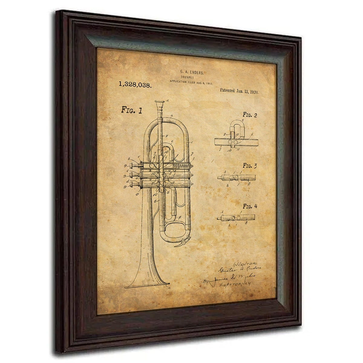 Personal-Prints art Trumpet Brass Instruments - Patent Art