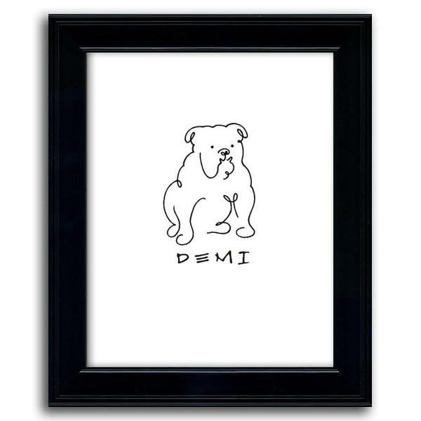 Personal-Prints art Bulldog Line Drawing