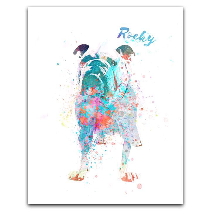 Personal-Prints art 6"x8" Block Mount Bulldog Watercolor Print