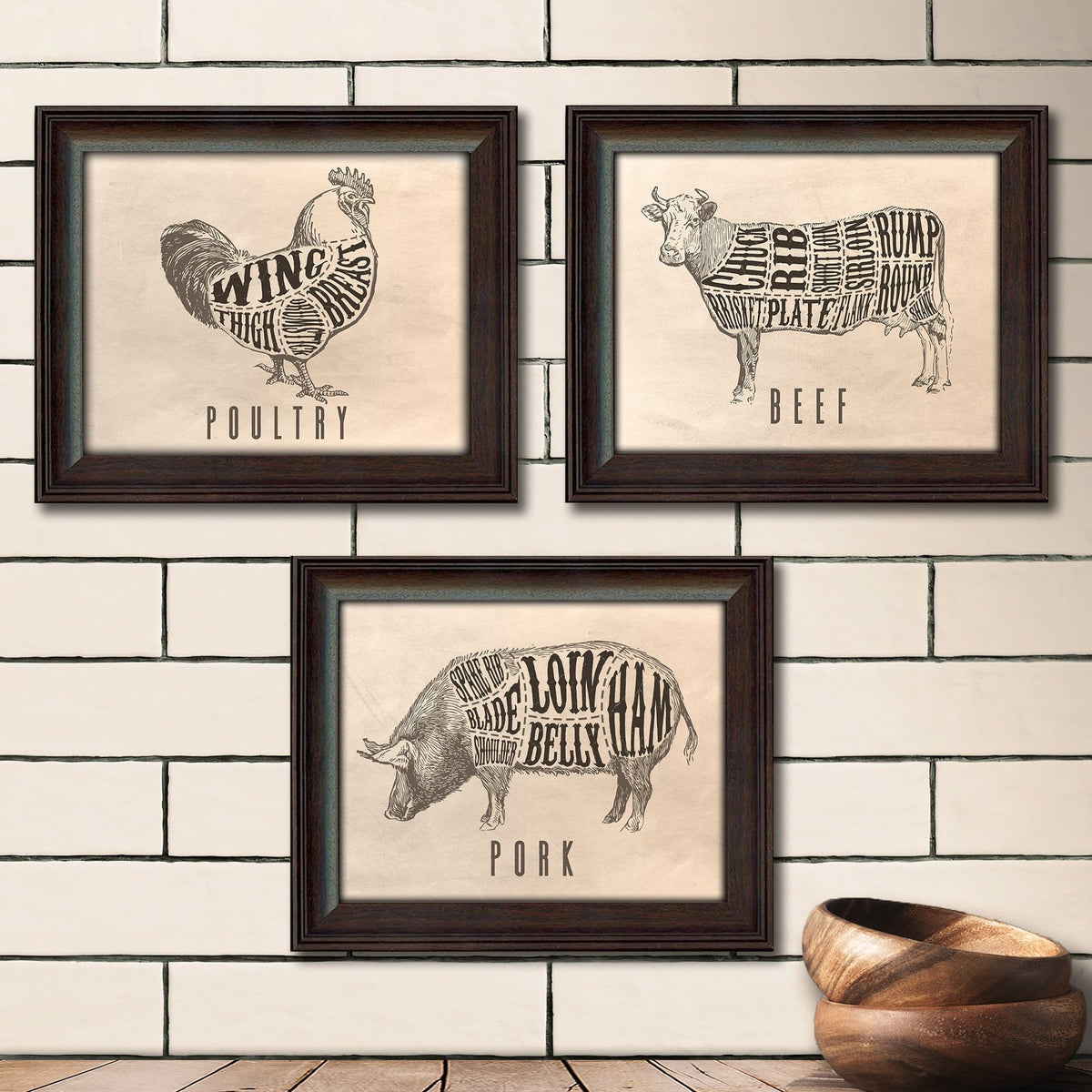 Personal-Prints art Butcher Cut Sign Set