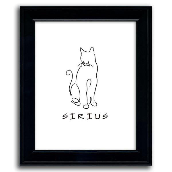 Personal-Prints art 12&quot;x15&quot; Under Glass Cat Line Drawing