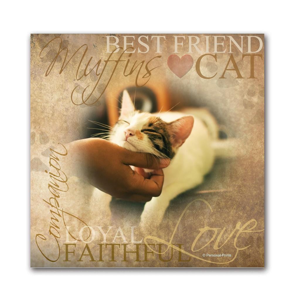 Personal-Prints art 16&quot;x16&quot; Block Mount Cat - Pet Photo Art