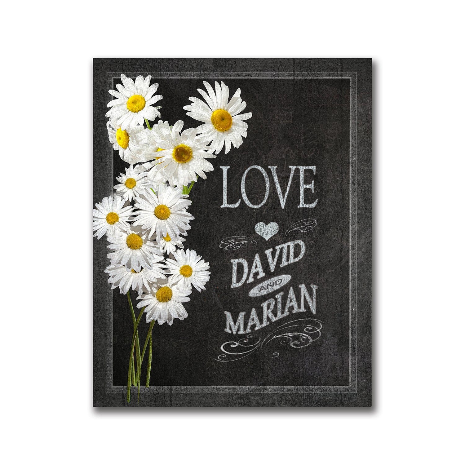 Personal-Prints art 11"x14" Daisys Chalkboard Art - Flowers & Love