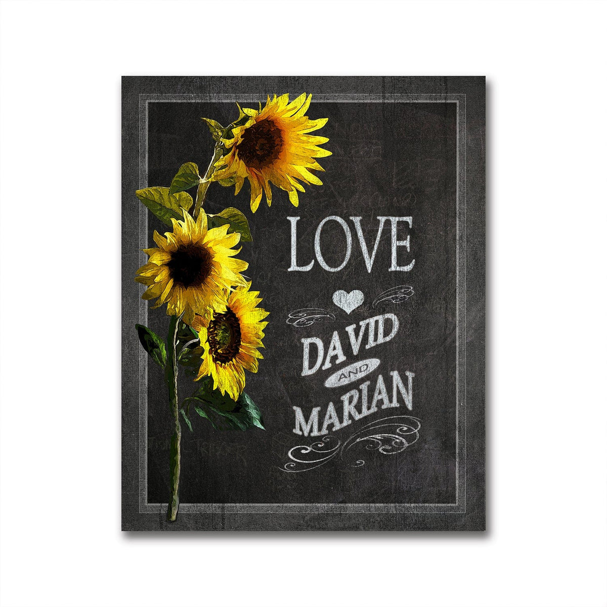 Personal-Prints art 11&quot;x14&quot; SunFlowers Chalkboard Art - Flowers &amp; Love