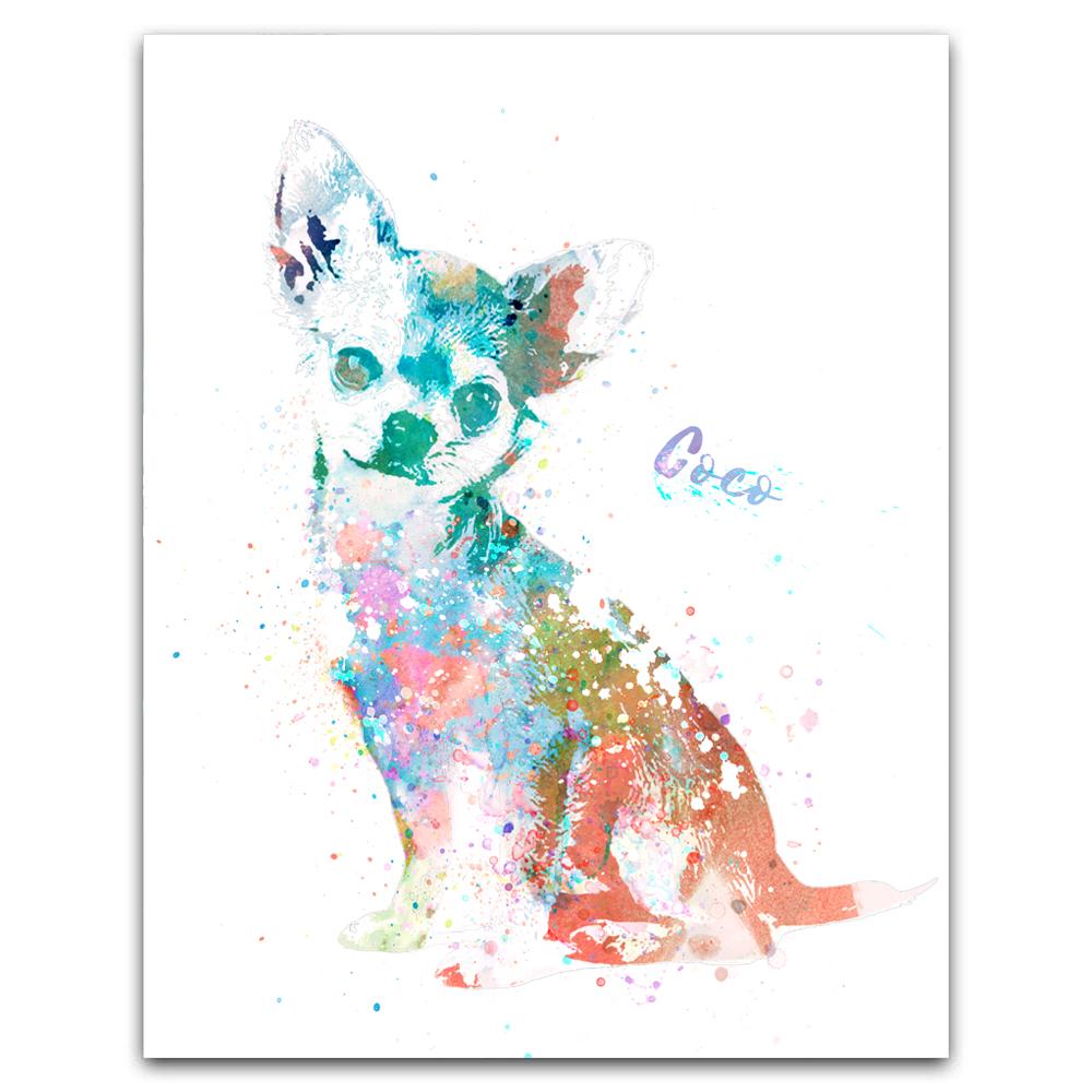 Personal-Prints art 6&quot;x8&quot; Block Mount Chihuahua Watercolor Print