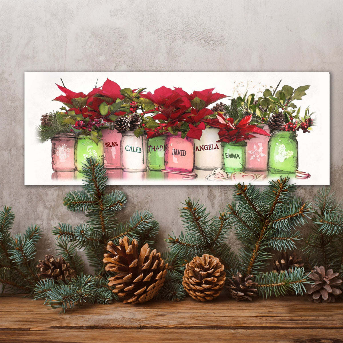 Personal-Prints art Christmas GRANDKIDS Mason Jars