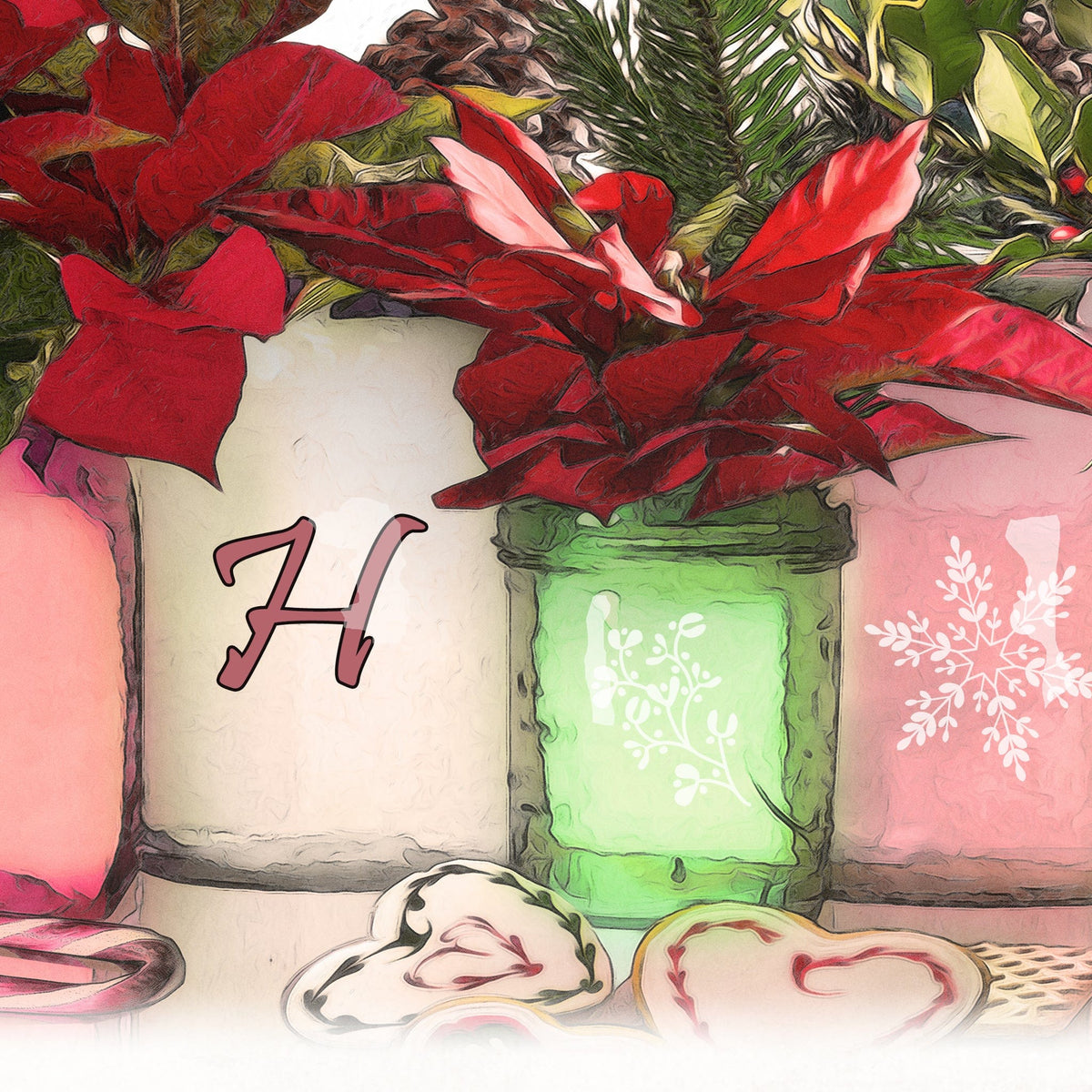 Personal-Prints art Christmas Mason Jars