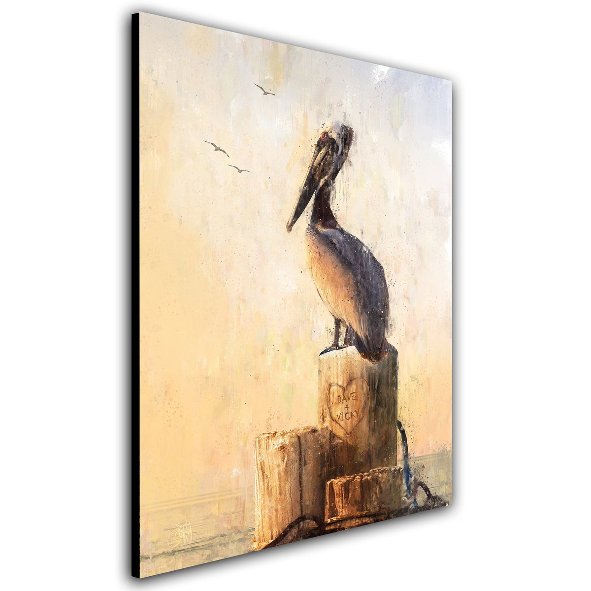 Personal-Prints art Coastal Love - Pelican Personalized Art