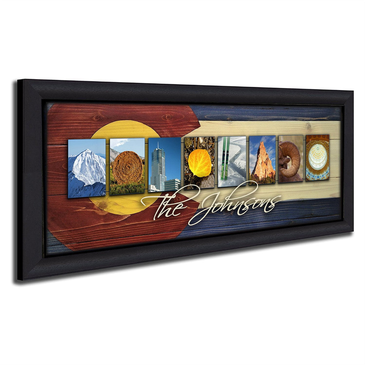 Personal-Prints art 13.5&quot;x32.5&quot; Framed Canvas COLORADO - State Name Art