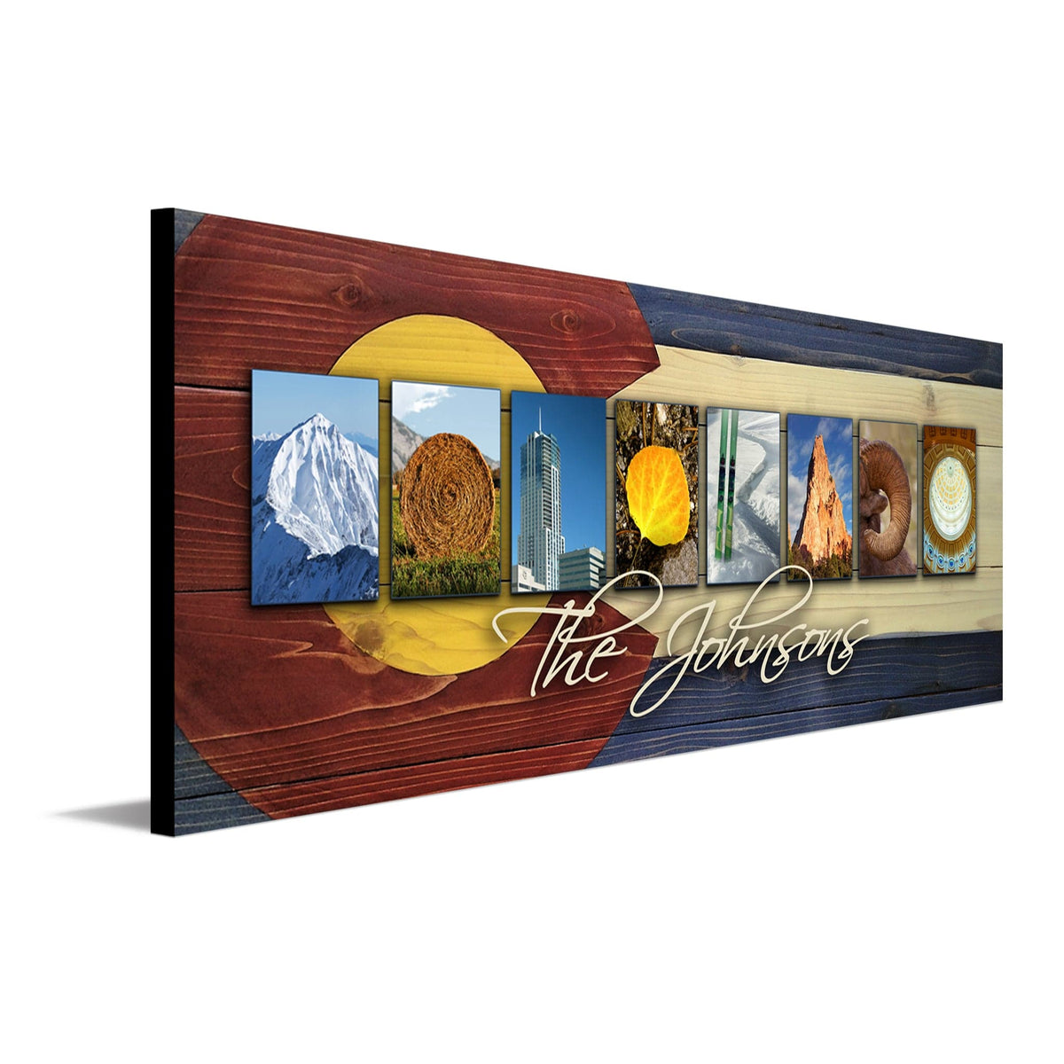 Personal-Prints art 9.5&quot;x26&quot; Block Mount COLORADO - State Name Art