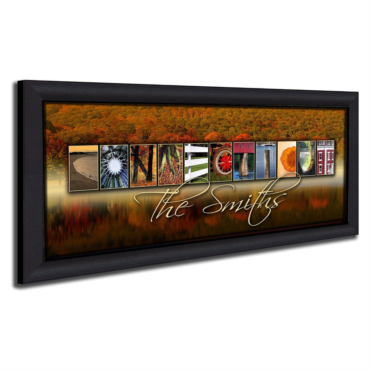 Personal-Prints art 13.5&quot;x32.5&quot; Framed Canvas CONNECTICUT - State Name Art