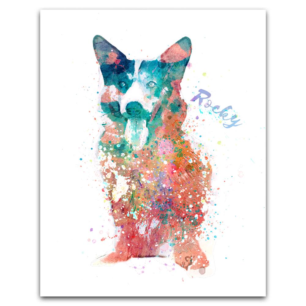 Personal-Prints art 6"x8" Block Mount Corgi Watercolor Print