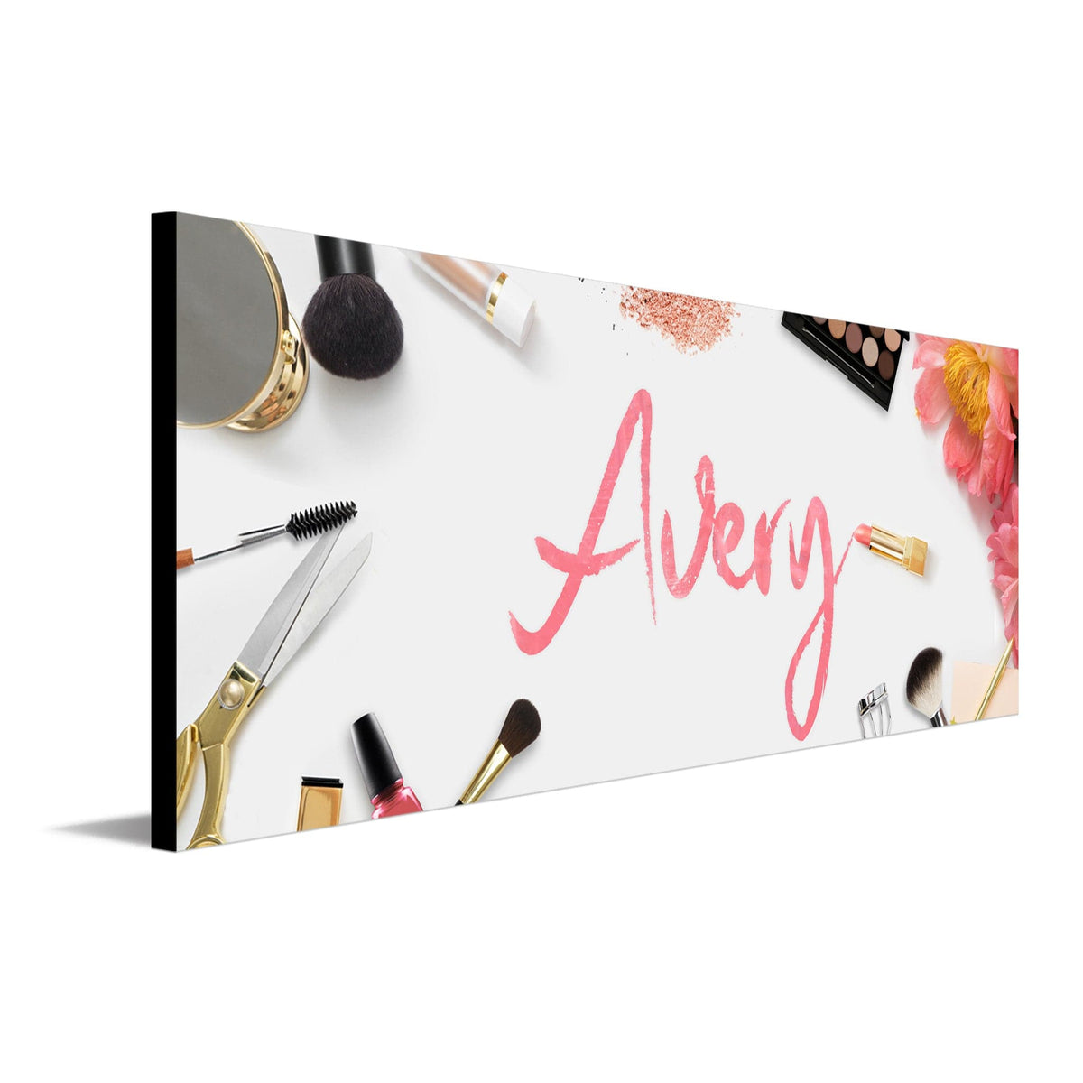 Personal-Prints art 9.5&quot;x26&quot; Block Mount Cosmetic Vanity Name Art