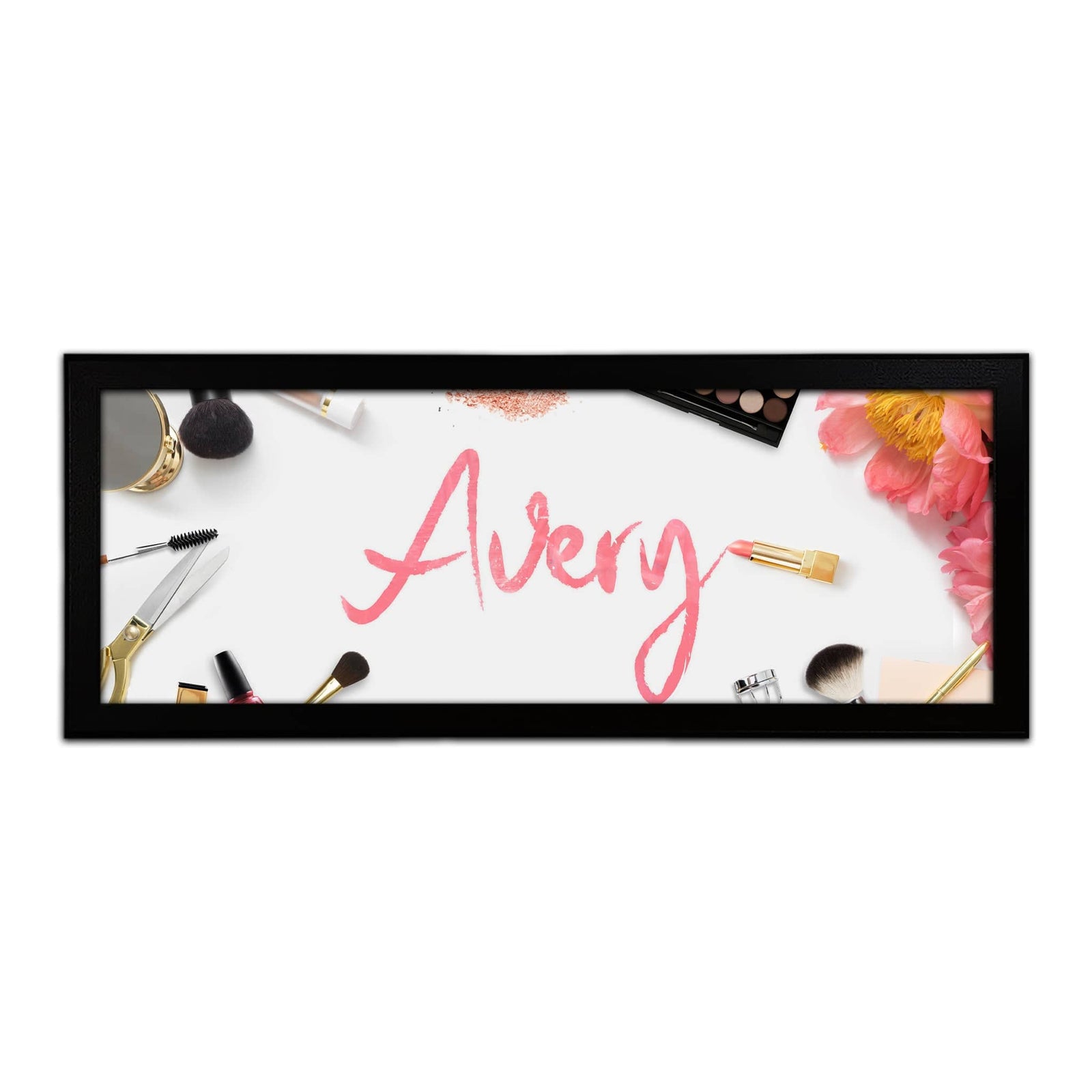 Personal-Prints art 13.5"x32.5" Framed Canvas Cosmetic Vanity Name Art