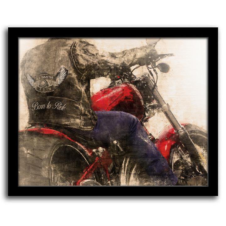 Personal-Prints art 12.5&quot;x15.5&quot; Framed Canvas Custom Chopper