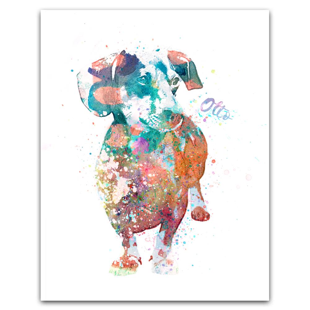Personal-Prints art 6"x8" Block Mount Dachshund Watercolor Print