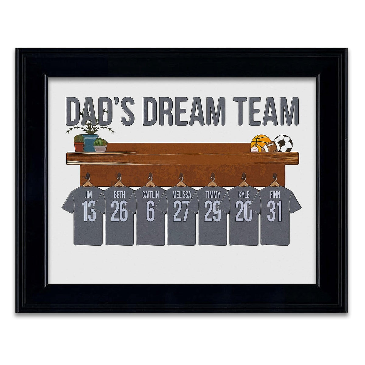 Personal-Prints art 14&quot;x17&quot; Under Glass Dad&#39;s Dream Team