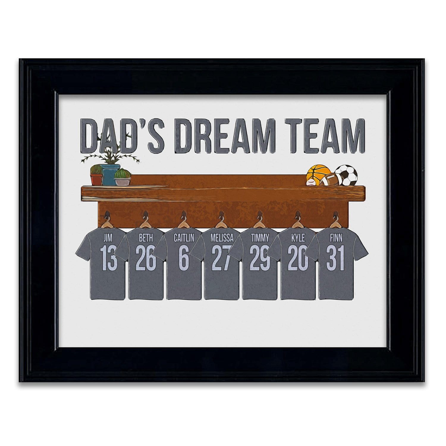 Personal-Prints art 14"x17" Under Glass Dad's Dream Team