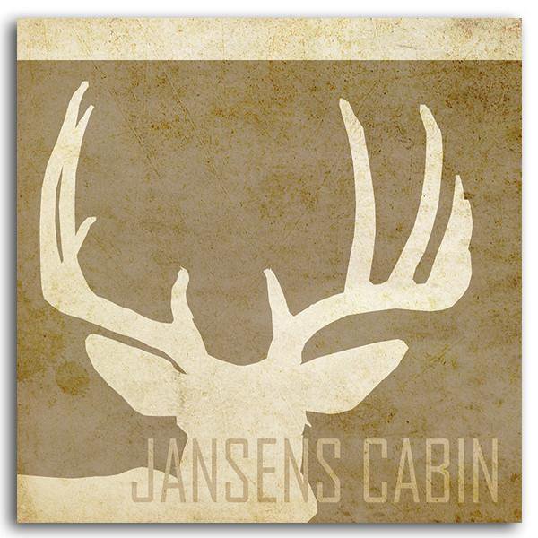 Personal-Prints art 16&quot;x16&quot; Block Mount Deer Silhouette