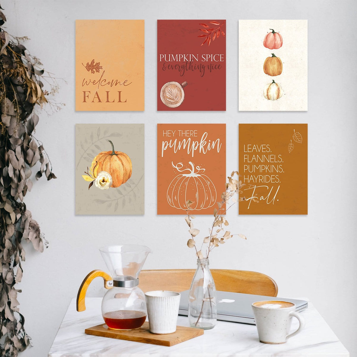 Personal-Prints art 6 Piece Set (6&quot;x8&quot; Blocks) Fall Decor Wall Art Sets