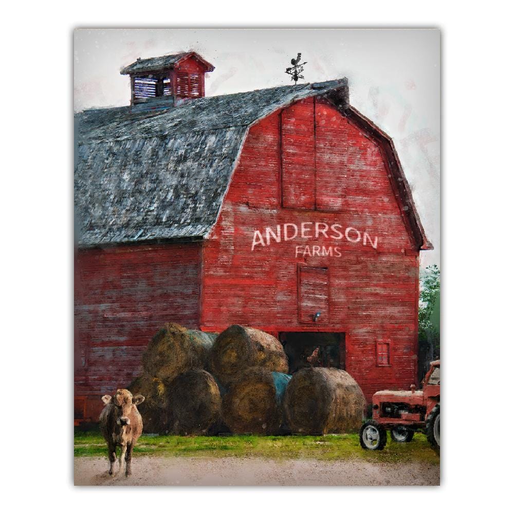 Personal-Prints art 11&quot;x14&quot; Block Mount Family Farm