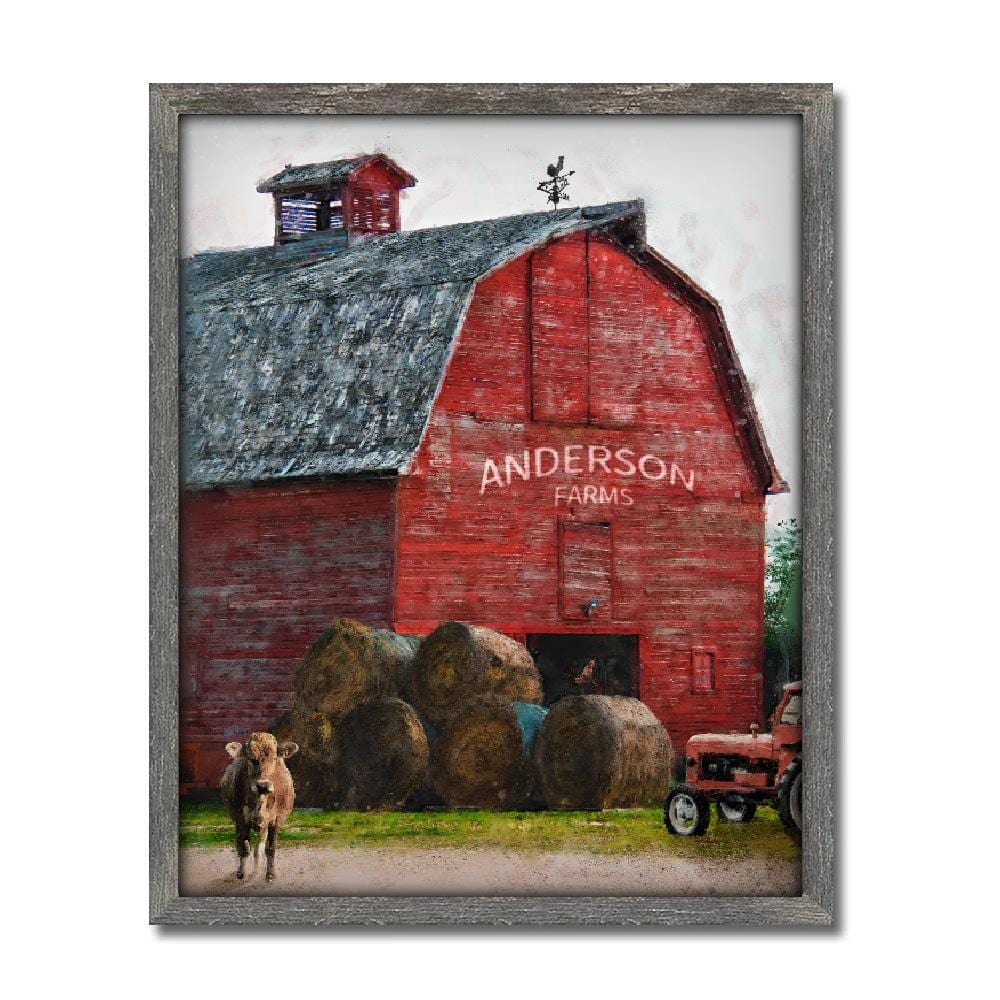 Personal-Prints art 14&quot;x17&quot; Framed Canvas Family Farm