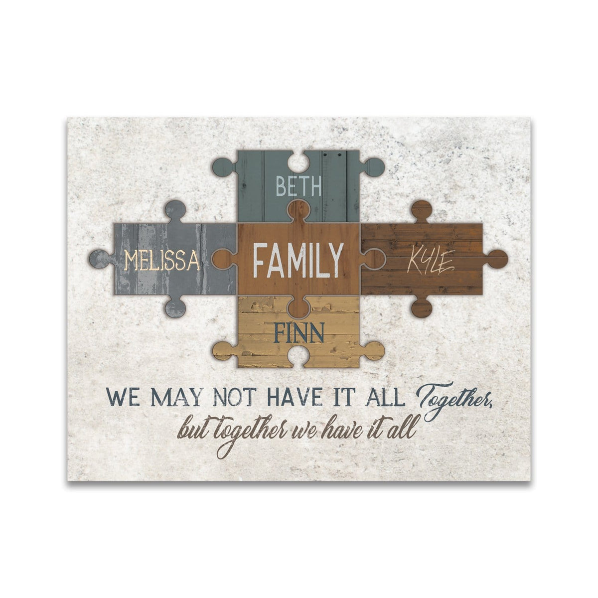 Personal-Prints art 11&quot;x14&quot; Block Mount Family Puzzle Pieces