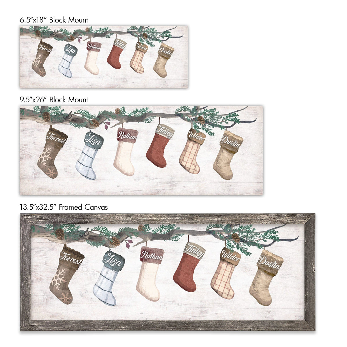 Personal-Prints art Family Stockings Personalized Art