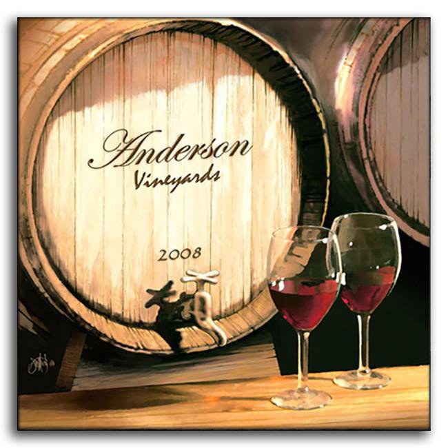 Personal-Prints art 16"x16" Block Mount Fine Wine
