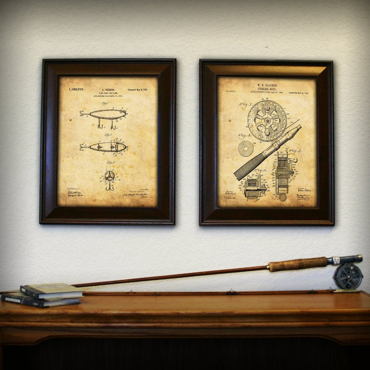 Personal-Prints art Fishing Patent Art Set Fishing - Patent Art Set