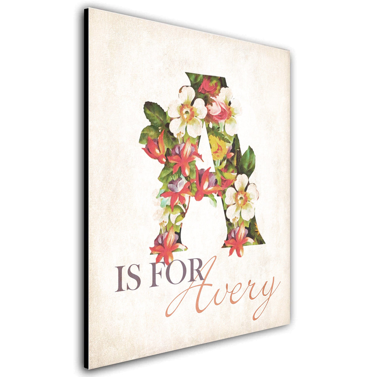 Personal-Prints art 6&quot;x8&quot; Block Mount Floral Monogram Prints