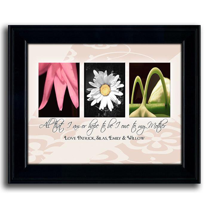 Personal-Prints art 14&quot;x17&quot; Under Glass Floral Name Print - Mom