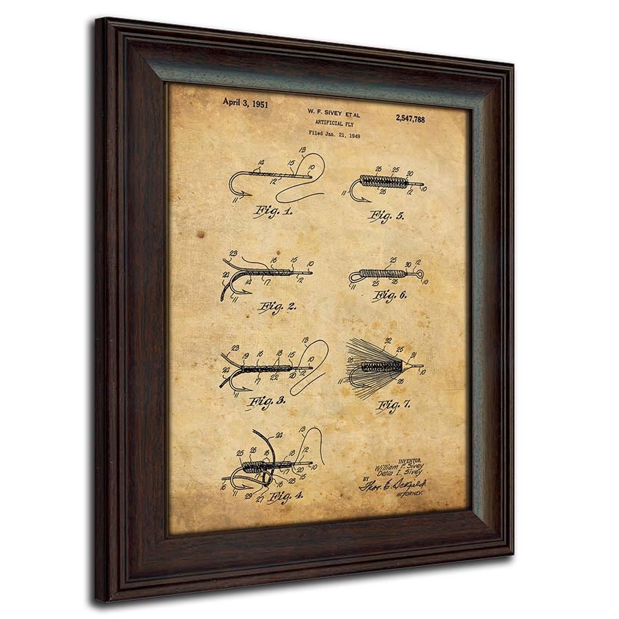 Personal-Prints art Fly Fishing Patent Art Set Fly Fishing - Patent Art Set