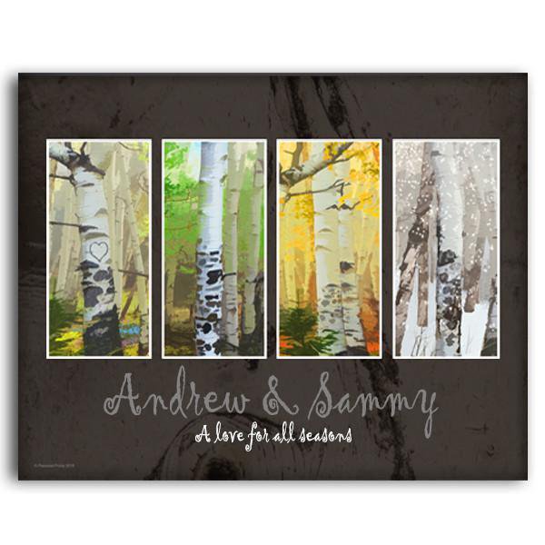 Personal-Prints art 11&quot;x14&quot; Block Mount Four Seasons