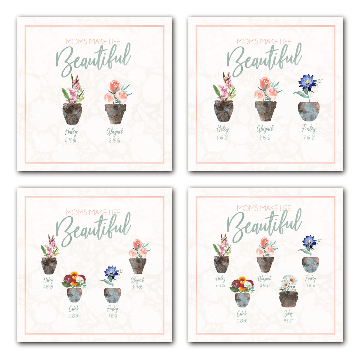 Personal-Prints art Gift for Mom - Birth Month Flowers