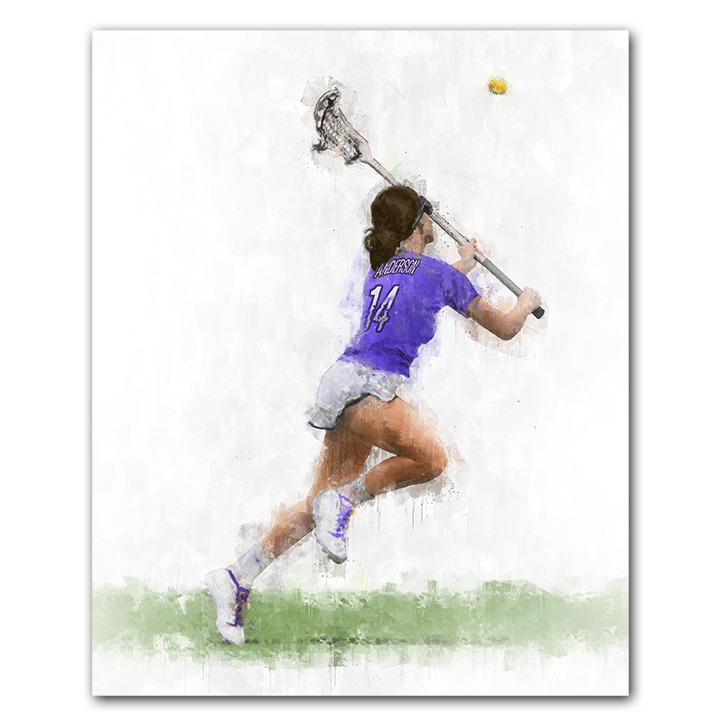 Personal-Prints art 11"x14" Block Mount Girls Lacrosse Sports Print