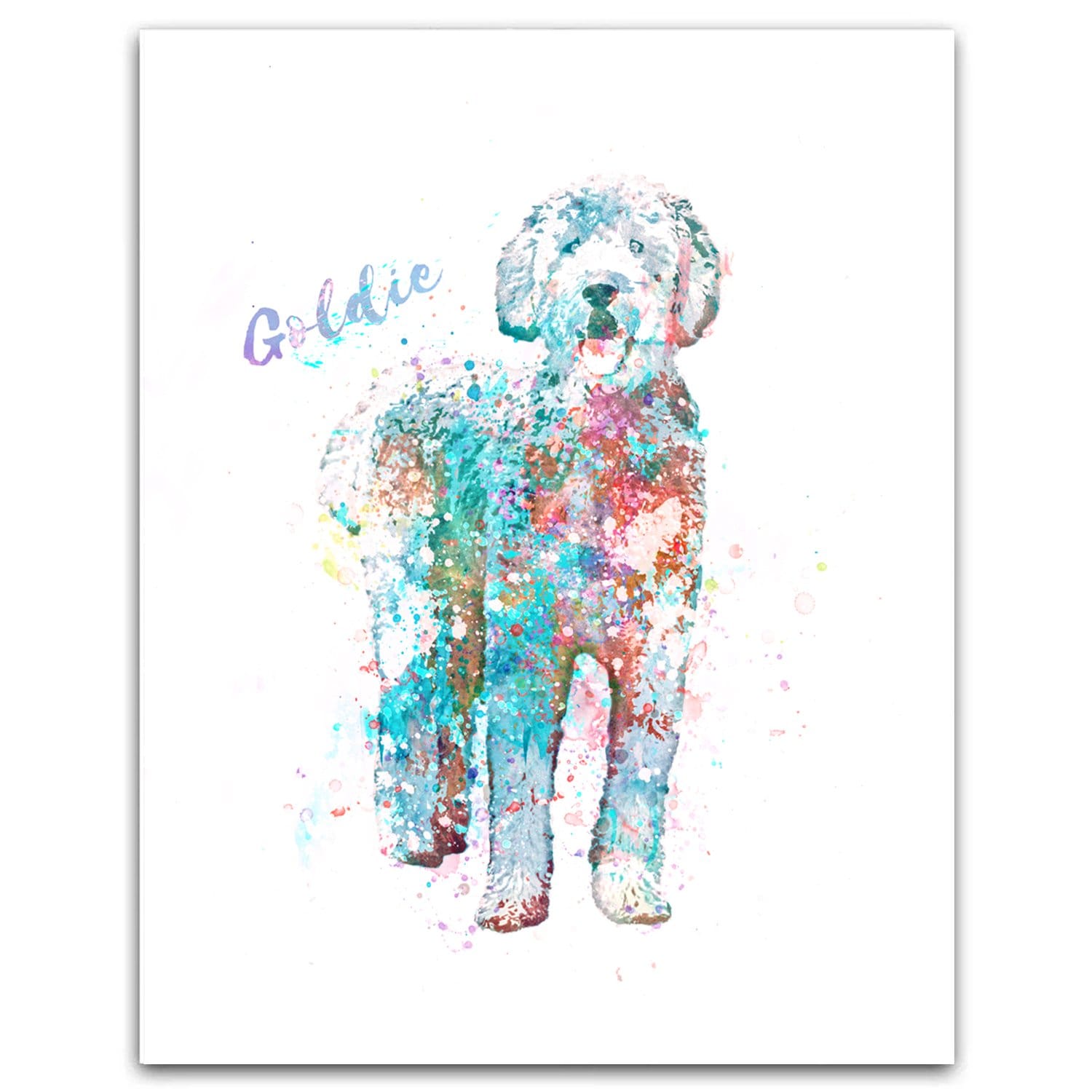 Personal-Prints art 6"x8" Block Mount GoldenDoodle Watercolor Print