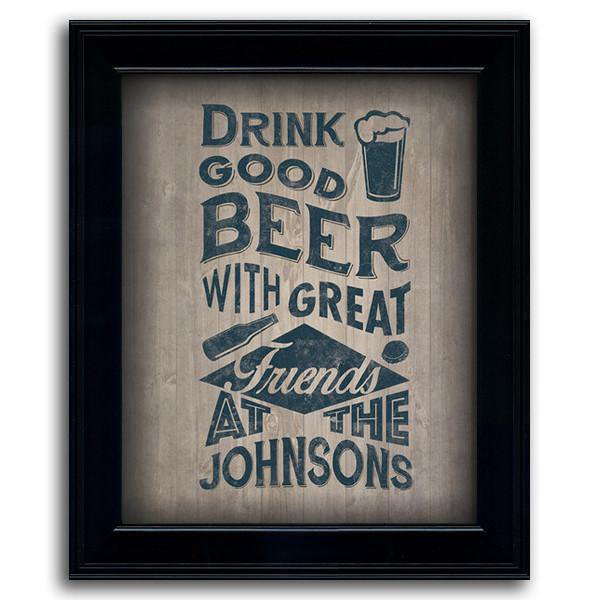 Personal-Prints art 12&quot;x15&quot; Under Glass Good Beer Great Friends