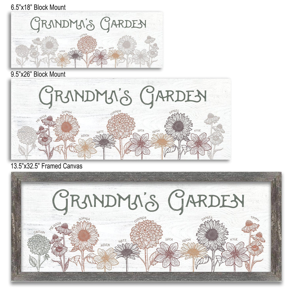 Personal-Prints art Grandma&#39;s Garden Personalized Gift