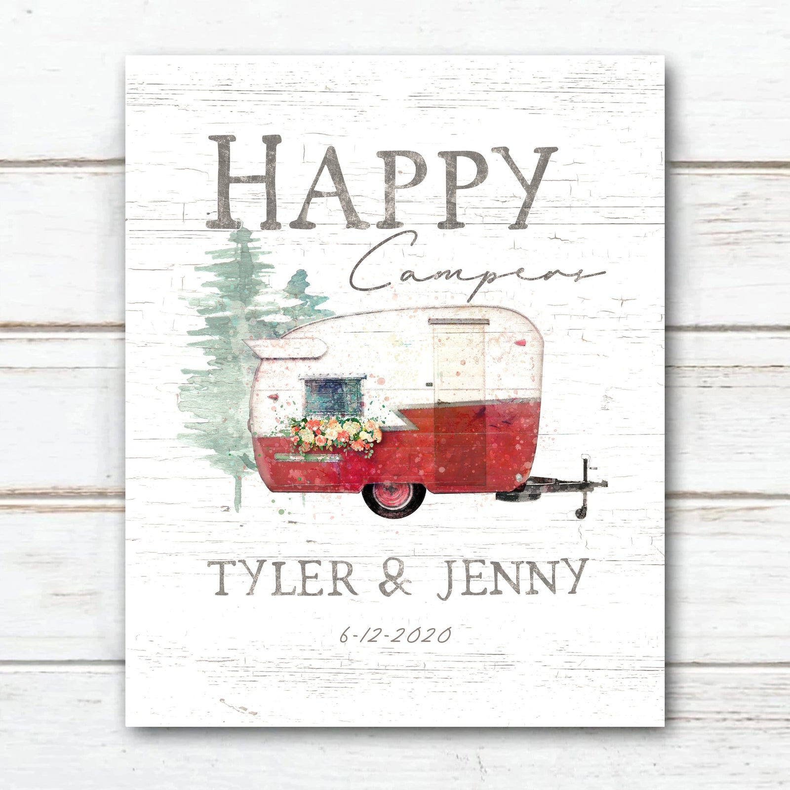 Personal-Prints art 11"x14" Block Mount Happy Campers