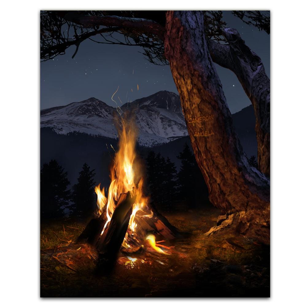 Personal-Prints art 11&quot;x14&quot; Block Mount High Country Campfire